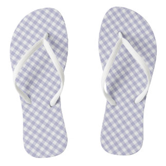 Light Purple Gingham Design Flip Flops