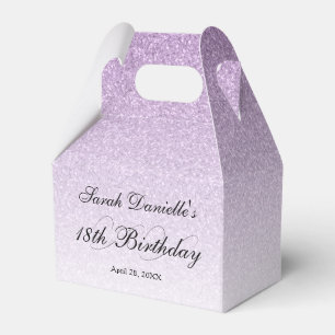 Light Purple Glam Glitter Personalized Favor Box