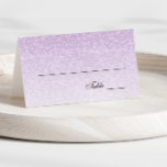 Light Purple Glam Glitter Place Card<br><div class="desc">This trendy glitter place card has faux glitter on the front with an area for you to write in the names and table numbers (by hand). The back features the same glitter pattern with your event and date. Use the template form to add your own information. The "Customize Further" feature...</div>