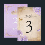 Light Purple Gold Rose Wedding Table Number Cards<br><div class="desc">Important instructions: change the number, then add each individual card to your cart until you have all the numbers needed. With this unique, simple rustic parchment DIY template, it's simple to create your own elegant table cards for a light purple and gold party theme. The original art by Raphaela Wilson...</div>
