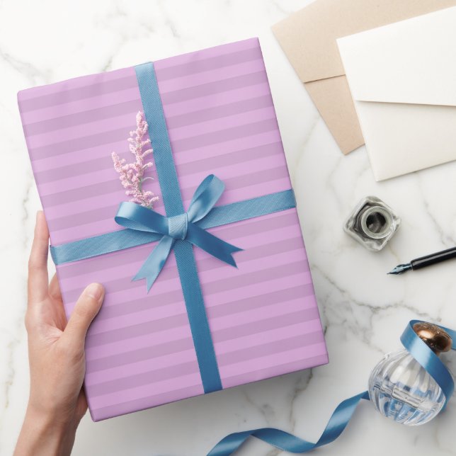 Light Purple & Grey Purple Stripes Wrapping Paper (Gifting)