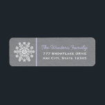 Light Purple Grey Snowflake Return Address Labels<br><div class="desc">A beautiful snowflake return address label and sticker with a floral snowflake design and a textured look grey background. A cute and pretty winter holiday, special occasion and/or Christmas themed address stickers with a light purple lavender stripe. Artwork © Chrissy H. Studios, LLC. All rights reserved.</div>