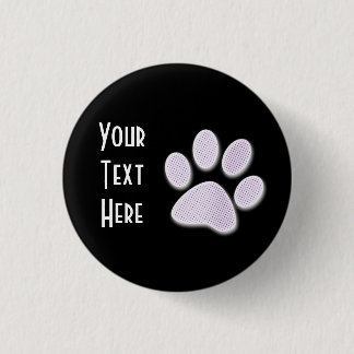 Light Purple Halftone Paw Print 1 Inch Round Button