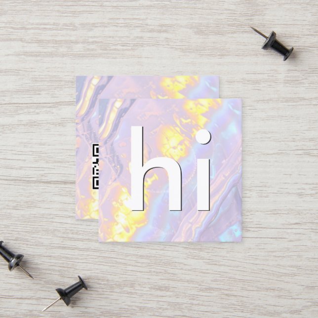 Light Purple Holographic QR Code Calling Card (Front/Back In Situ)