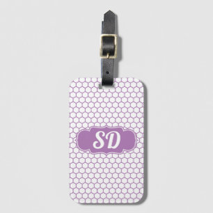 Light Purple Honeycomb Hexagon Pattern Custom Mono Luggage Tag