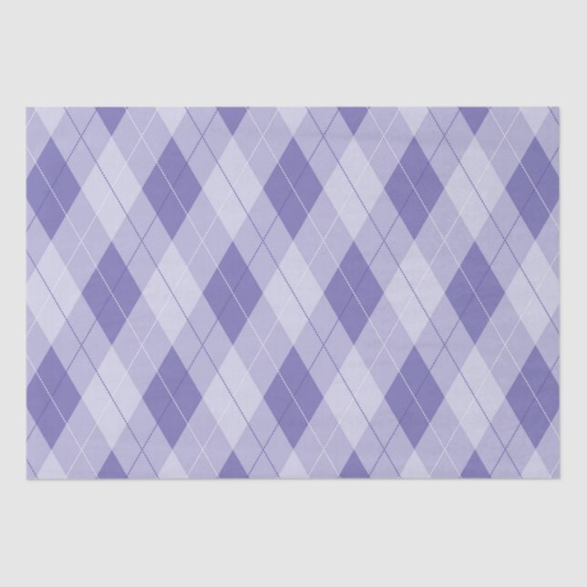 Light Purple Lavender Lilac Argyle Pattern Tissue Paper (Front)