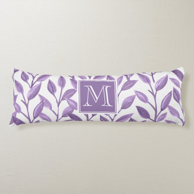 Light Purple Leaves Personalized Body Pillow (Front)