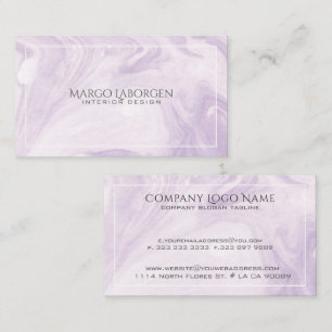 Light Purple Marble Swirls Paper Texture Business Card