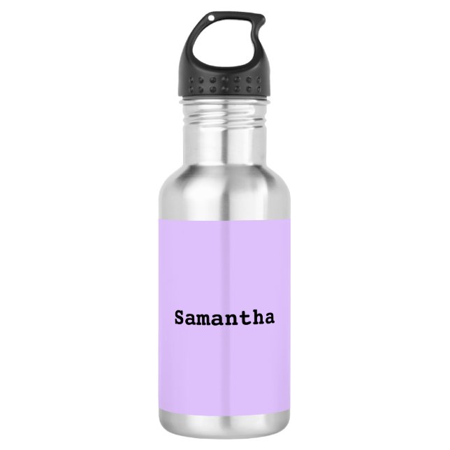 Light Purple Minimalist Simple Personalized Name 532 Ml Water Bottle (Front)