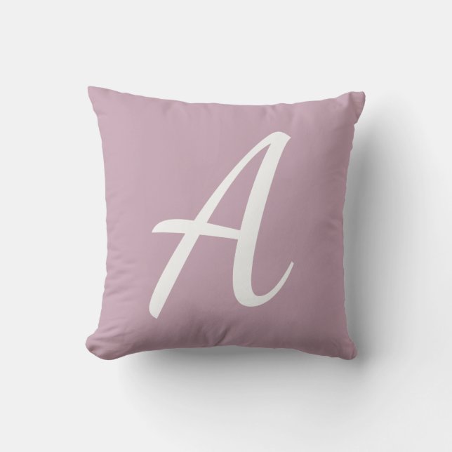 Light Purple Monogram  Throw Pillow (Front)