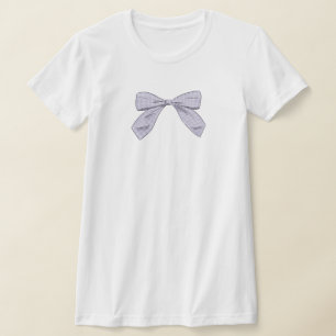 Light Purple Plaid Bow Elegant Baby Shower Mom T-Shirt