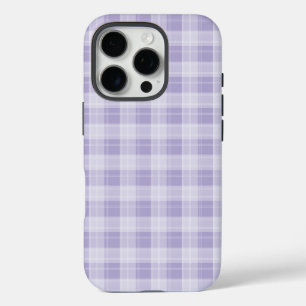 Light Purple Plaid Pattern iPhone 16 Pro Case
