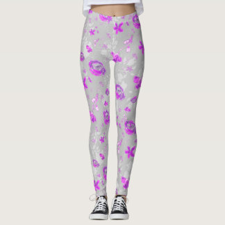 Light Purple Roses  Leggings