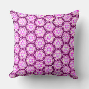Light Purple Six Petals Flower Throw Pillow