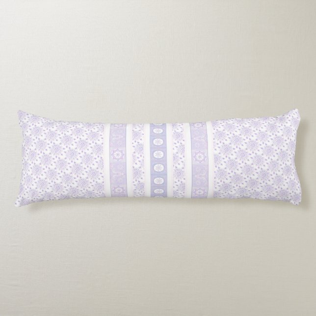 light purple snowflake & glittering heart body pillow (Front)