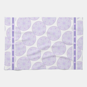 light purple snowflake & glittering heart kitchen towel