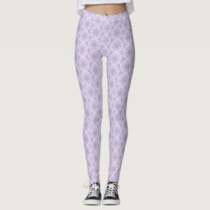 light purple snowflake & glittering heart leggings