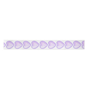 light purple snowflake & glittering heart satin ribbon