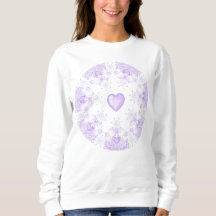 light purple snowflake & glittering heart