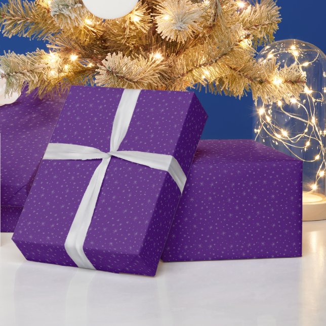 Light Purple Snowflakes Purple Christmas Wrapping Paper (Holidays)