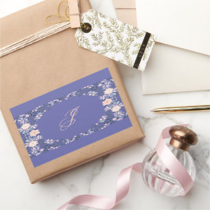 Light Purple Soft Monogram Floral Personal Custom Sticker