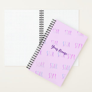 light purple star minimalistic spiral notebook