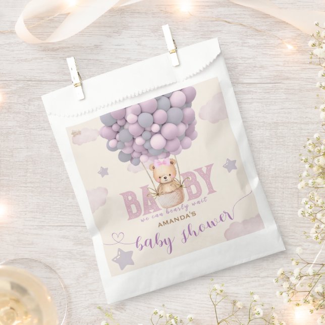 Light Purple Violet Baby Girl Shower  Favour Bag (Clipped)