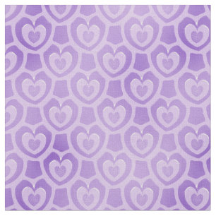 Light Purple Violet Hearts Pattern Fabric