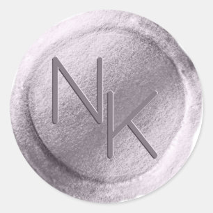 Light Purple Wax Seal Initials Envelope Sticker