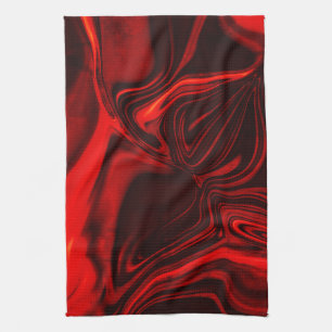 Light red and dark curves on dark background. kitchen towel