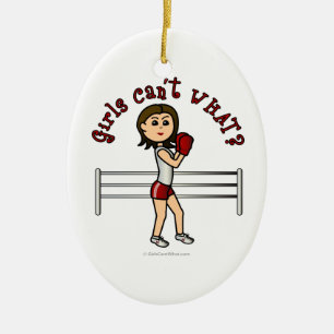 Light Red Boxer Ceramic Ornament