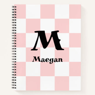 Light Red Chequered Pattern Background Notebook