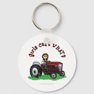 Light Red Farmer Girl Keychain