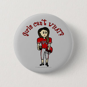 Light Red Football 2 Inch Round Button