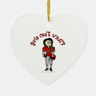 Light Red Football Ceramic Ornament