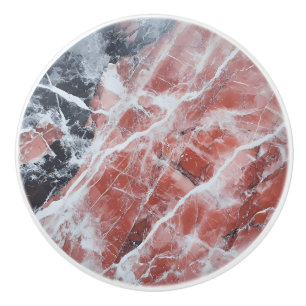 Light Red Marble Pattern Ceramic Knob