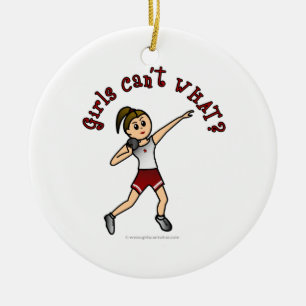 Light Red Shot Put Ceramic Ornament