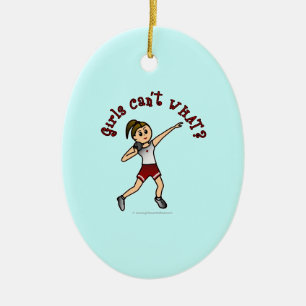 Light Red Shot Put Ceramic Ornament