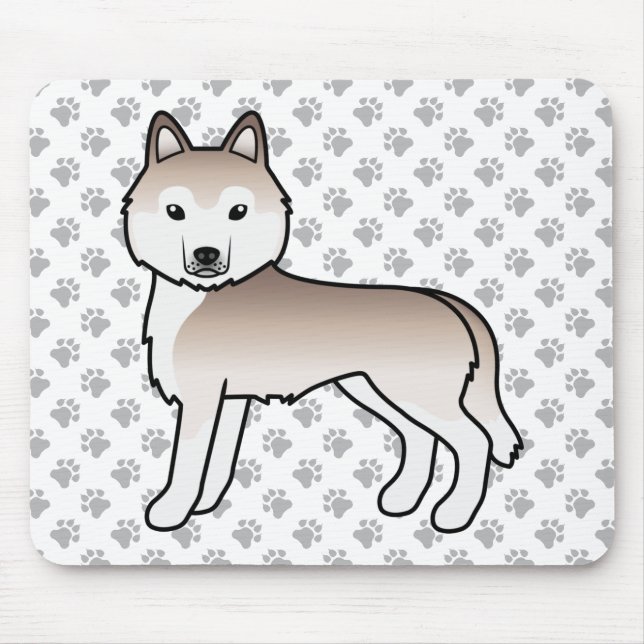 Light Red Siberian Husky Cute Cartoon Dog Mouse Pad (Front)