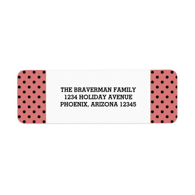 Light Red Sweet Polka Dot Holiday Address Labels (Front)