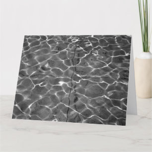 Light Reflections On Water: Black & White Card
