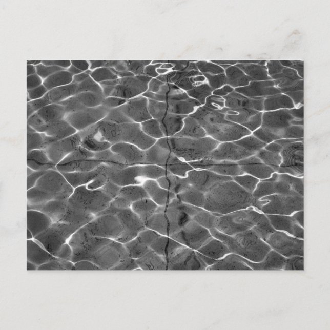 Light Reflections On Water: Black & White Postcard (Front)