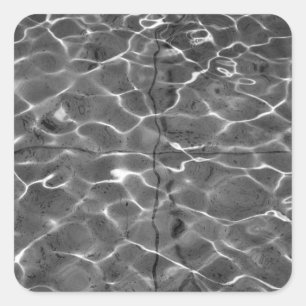 Light Reflections On Water: Black & White Square Sticker