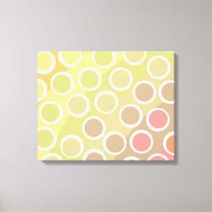 Light Retro Rainbow w/ Big Polka Dots Canvas Print