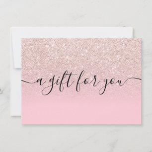 light rose gold glitter pink gift certificate