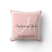 Light Rose Pink Wedding keepsake pillow