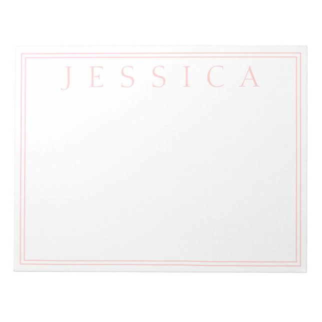 Light Rose Pink | Your Name Notepad (Front)
