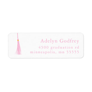 Light Rose Tassel Graduation Adresse de retour