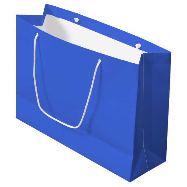 Light Royal Blue Gift Bag - Large, Glossy (Front Angled)