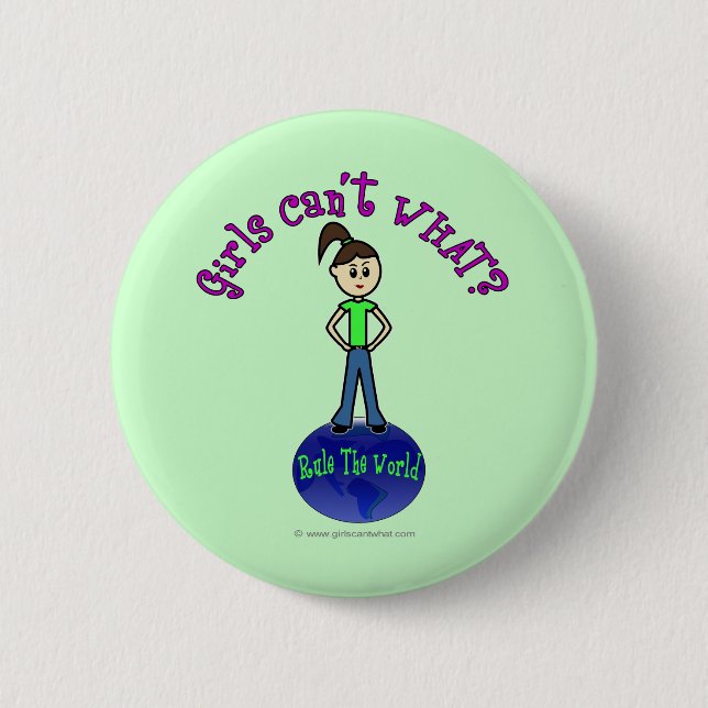Light Rule The World Girl 2 Inch Round Button (Front)